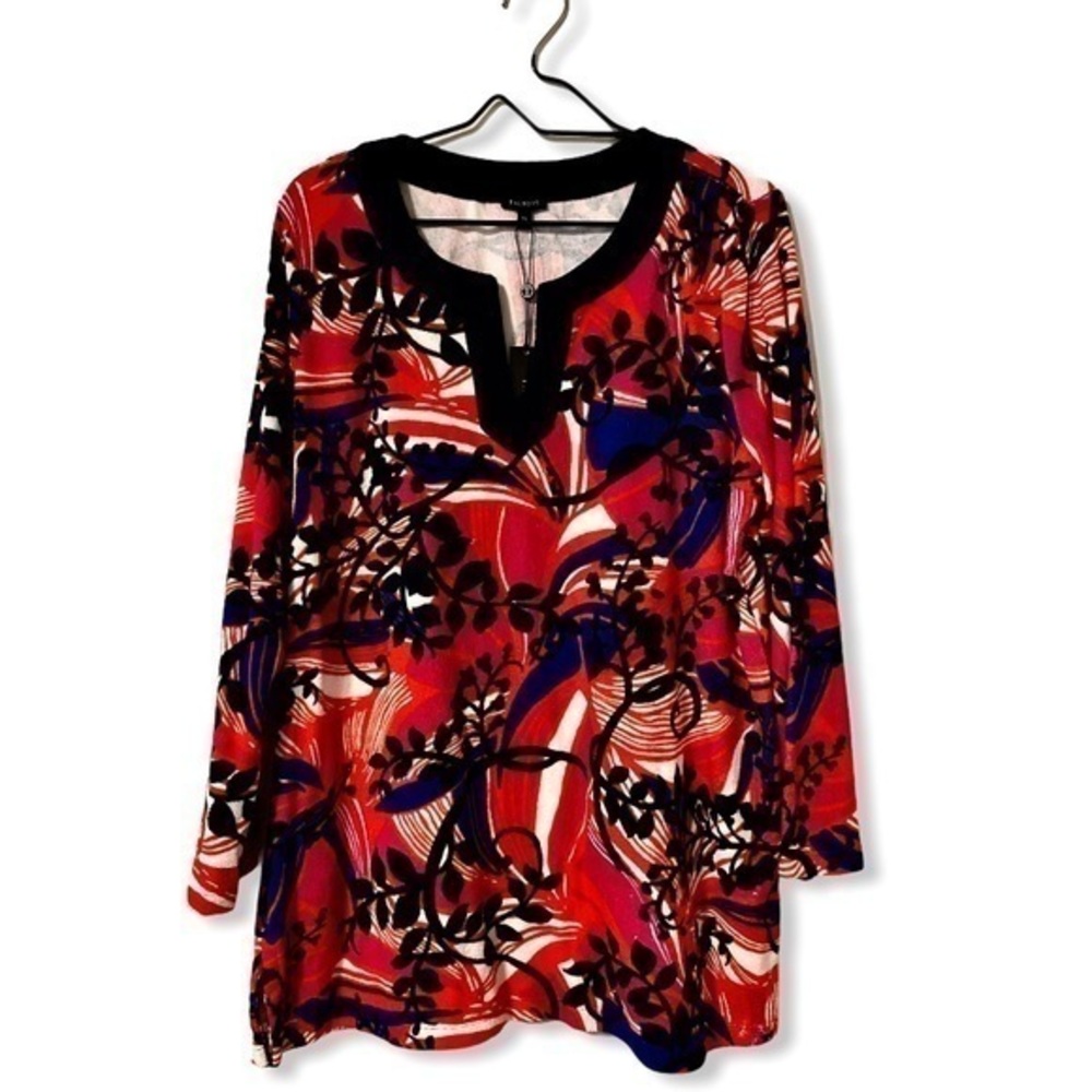 Talbots fleece long sleeve multi color v-n…